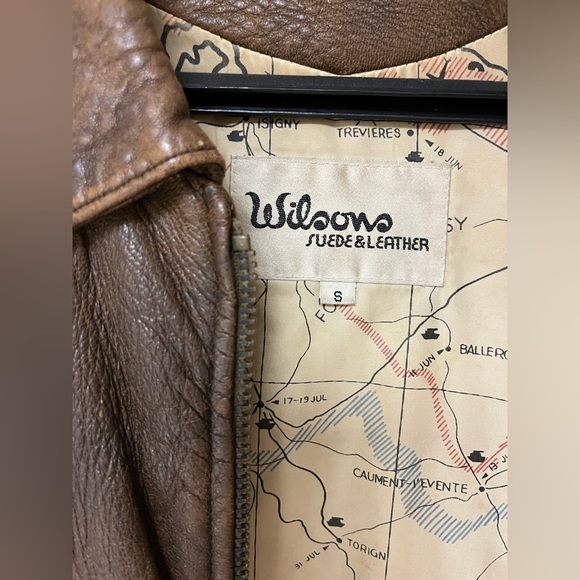 1987 Vintage Wilson’s Leather Bomber Jacket Size Small - Picture 6 of 11